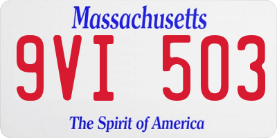 MA license plate 9VI503
