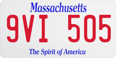 MA license plate 9VI505