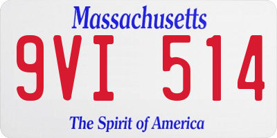 MA license plate 9VI514