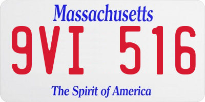 MA license plate 9VI516