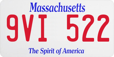 MA license plate 9VI522