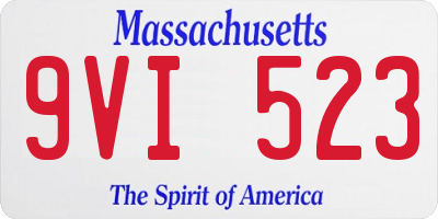 MA license plate 9VI523