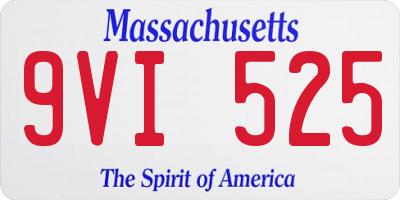 MA license plate 9VI525