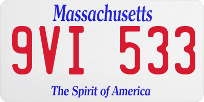 MA license plate 9VI533