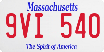 MA license plate 9VI540