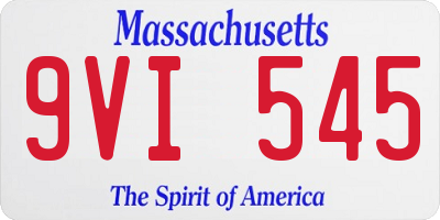 MA license plate 9VI545