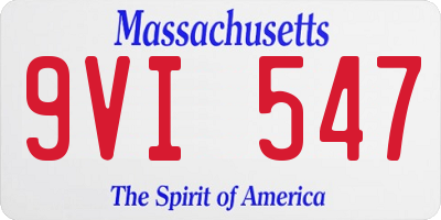 MA license plate 9VI547