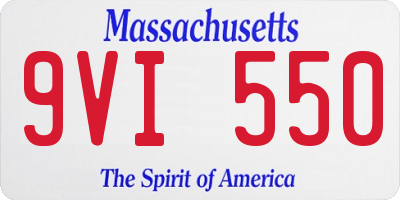 MA license plate 9VI550