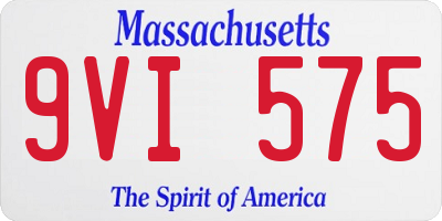 MA license plate 9VI575