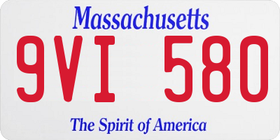 MA license plate 9VI580