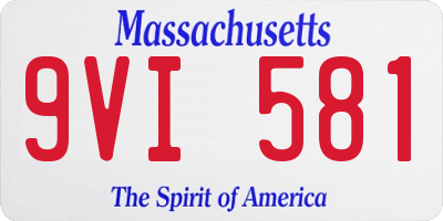 MA license plate 9VI581