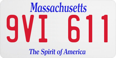 MA license plate 9VI611