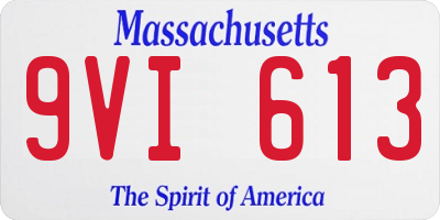 MA license plate 9VI613