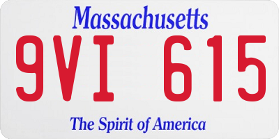 MA license plate 9VI615