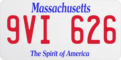 MA license plate 9VI626