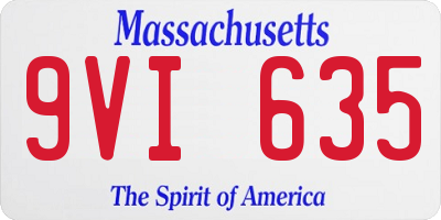 MA license plate 9VI635