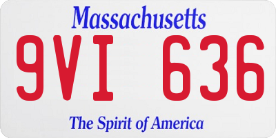 MA license plate 9VI636