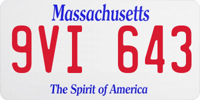 MA license plate 9VI643