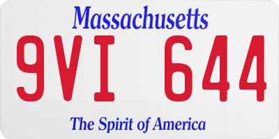 MA license plate 9VI644