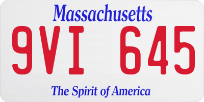 MA license plate 9VI645