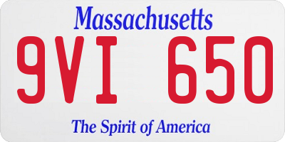 MA license plate 9VI650