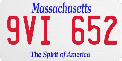 MA license plate 9VI652