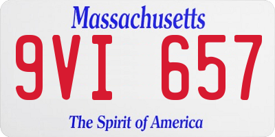MA license plate 9VI657