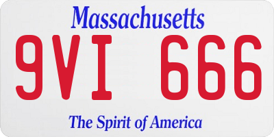 MA license plate 9VI666