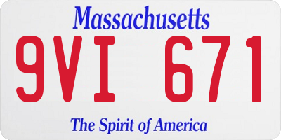 MA license plate 9VI671