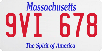 MA license plate 9VI678
