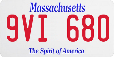 MA license plate 9VI680