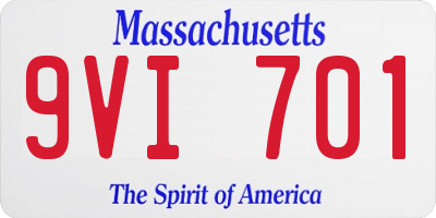 MA license plate 9VI701