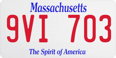 MA license plate 9VI703