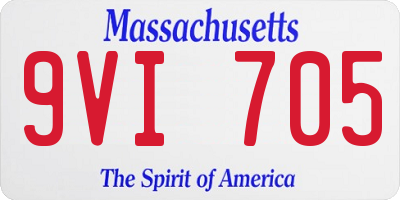MA license plate 9VI705