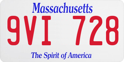 MA license plate 9VI728