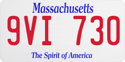 MA license plate 9VI730