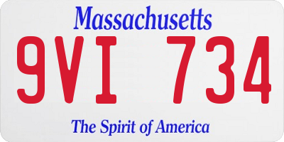 MA license plate 9VI734