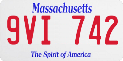 MA license plate 9VI742