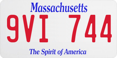 MA license plate 9VI744