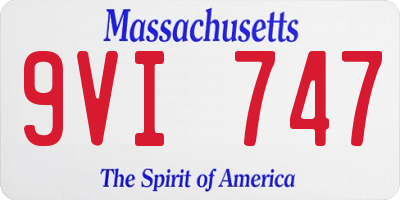 MA license plate 9VI747