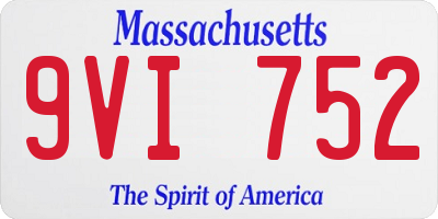 MA license plate 9VI752