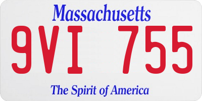MA license plate 9VI755