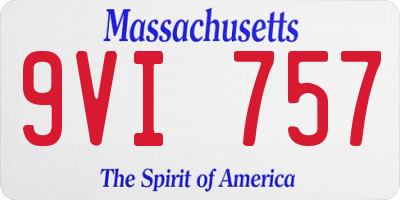 MA license plate 9VI757