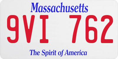 MA license plate 9VI762