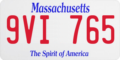 MA license plate 9VI765
