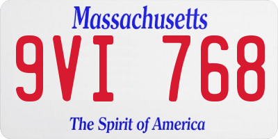MA license plate 9VI768
