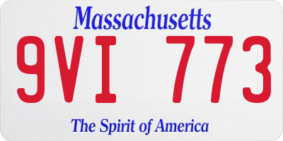 MA license plate 9VI773