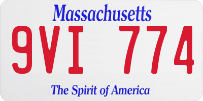 MA license plate 9VI774