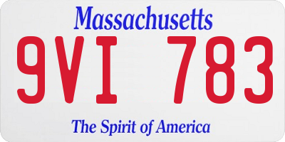 MA license plate 9VI783
