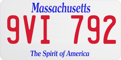 MA license plate 9VI792